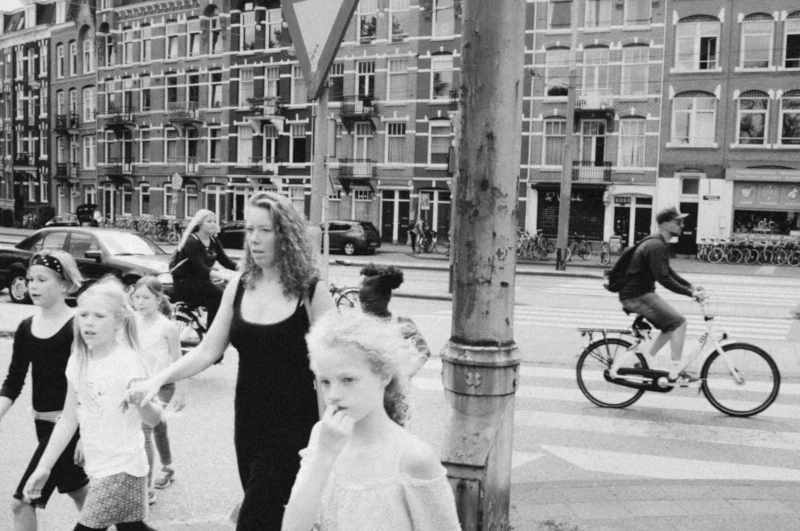 Woman with little girls, Amsterdam, The Netherlands